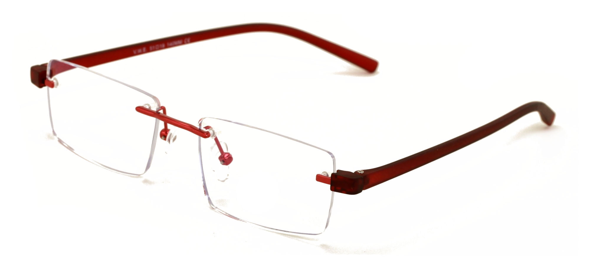 Oarton Rectangular Reader Lightweight Rimless Reading Glasses Metal with Flexible Temple ...