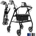 thumbnail image 1 of Vive Lightweight Rollator for Seniors – Ultra-Light, Foldable Walker with Seat, Adjustable Handles & Dual Brakes, Ideal Mobility Aid, Black, 1 of 9