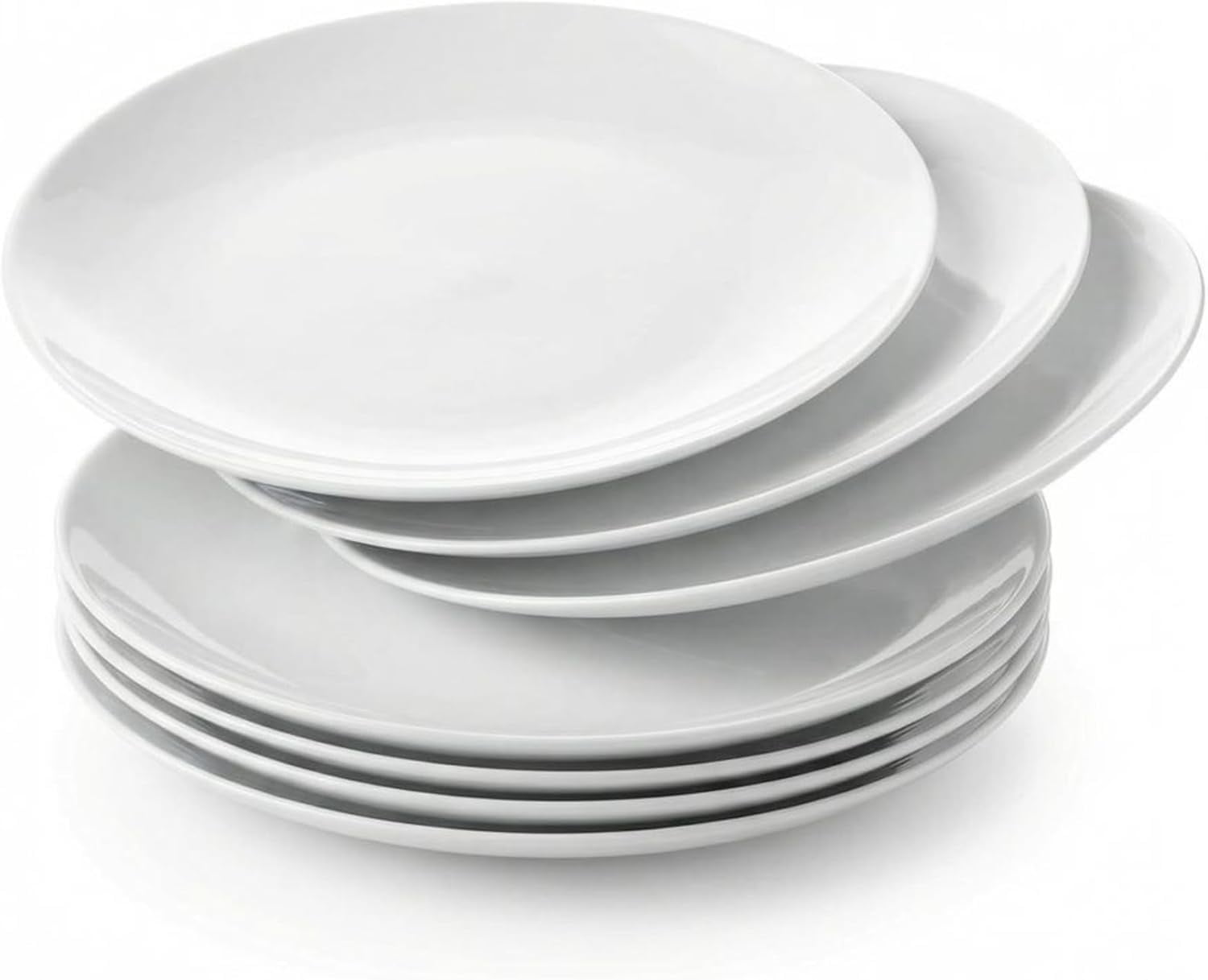 Lightweight Round Plates, 8-Piece Dinner Plates Set, Triple Layer Glass ...