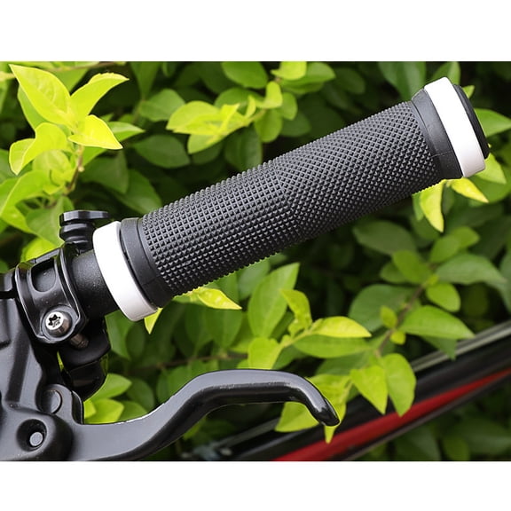 Lightweight Rubber Bike Handlebar Grips with Plugs for  - Anti-Slide Foam Design, 128mm Length, 2-Pack