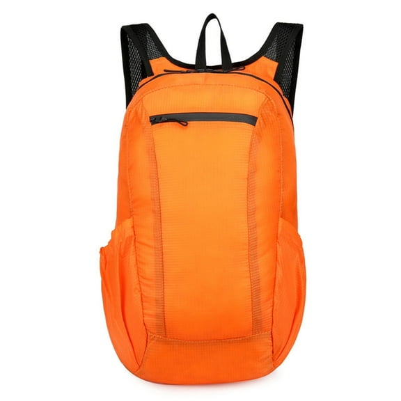 Lightweight Running Backpack, Foldable Daypack for Cycling and Hiking, Water Resistant Pack for Skiing, Snow Sports, and Travel, Orange, by FAJHHA