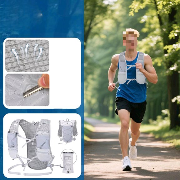 Lightweight Running Hydration Vest for Women Men, Breathable Adjustable Hydration Backpack with 1.5L Water Bladder Bag for Hiking, Trail, Running, Marathons, Cycling$$Sport & Recreation Other