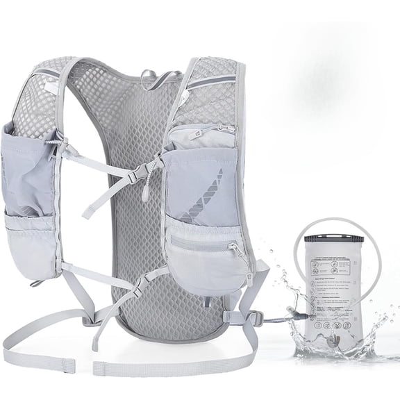 Lightweight Running Hydration Vest for Women Men, Breathable Adjustable Hydration Backpack with 1.5L Water Bladder Bag for Hiking, Trail, Running, Marathons, Cycling