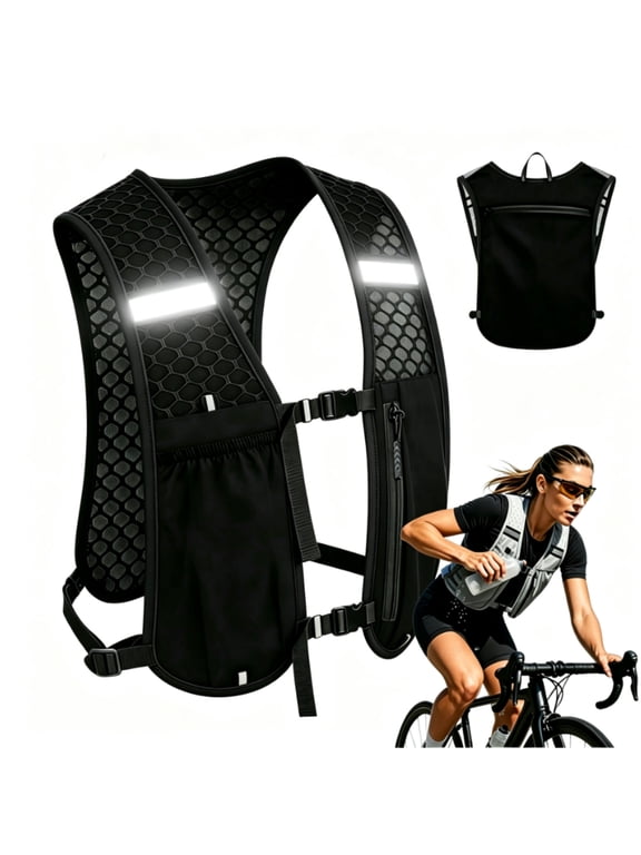 Running Vest for Women and Men, Lightweight Running Vest with Phone Pocket Outdoor Hiking Cycling Backpack Water Bottle Holder