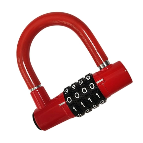 Lightweight Rustproof U-Shaped Bike Padlock with Security Code Weatherproof for Outdoor Cycling