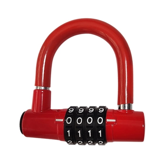 Lightweight Rustproof U-Shaped Bike Padlock with Security Code Weatherproof for Outdoor Cycling