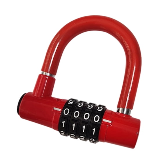 Lightweight Rustproof U-Shaped Bike Padlock with Security Code Weatherproof for Outdoor Cycling