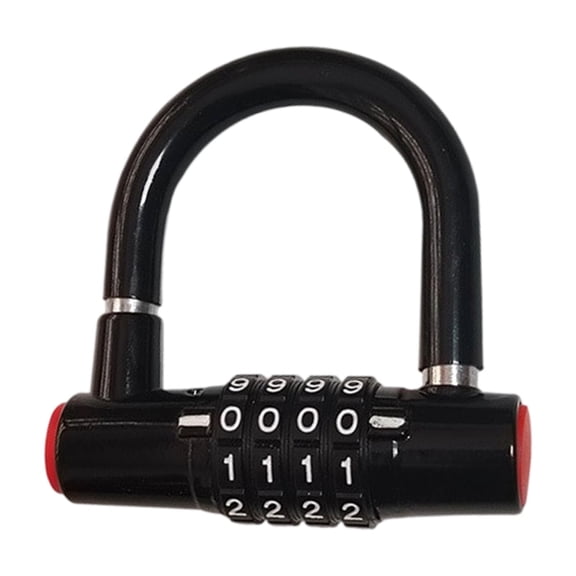 Lightweight Rustproof U-Shaped Bike Padlock with Security Code Weatherproof for Outdoor Cycling