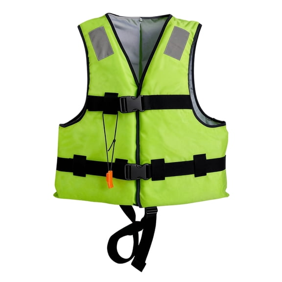 Lightweight Safety Float Vest with Reflective Strips for Adults and Teens, Adjustable Buckles for Watersports and Boating Green M