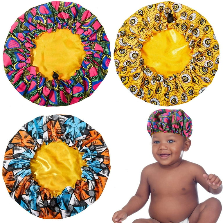 lightweight-satin-kids-sleep-cap-double-layer-reversible-toddler-night-cap-adjustable-3-pieces-walmart-com