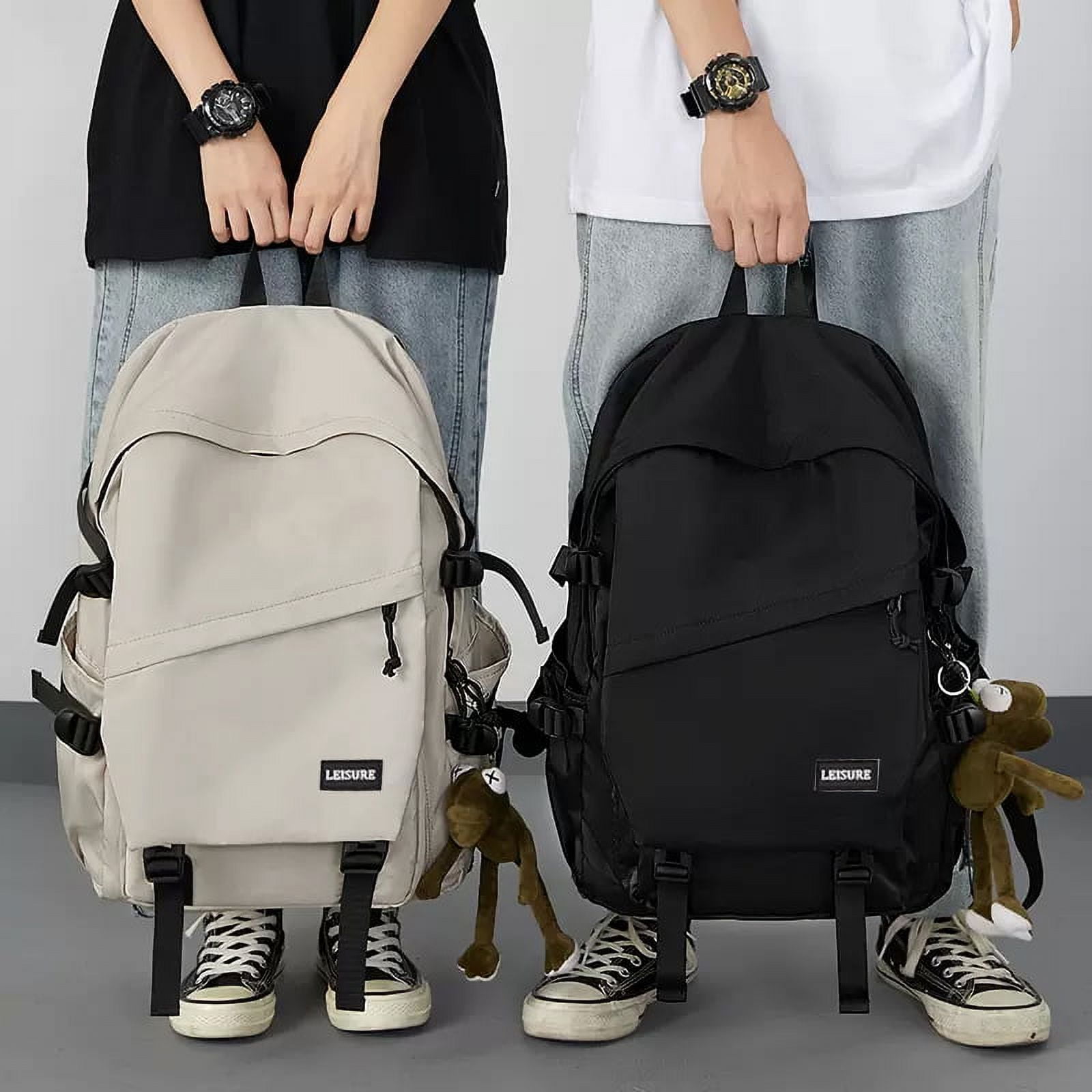 School Backpack Waterproof Black Bookbag College High School Bags For Boys  Girls Lightweight Travel Rucksack Casual Daypack Laptop Backpacks For Men
