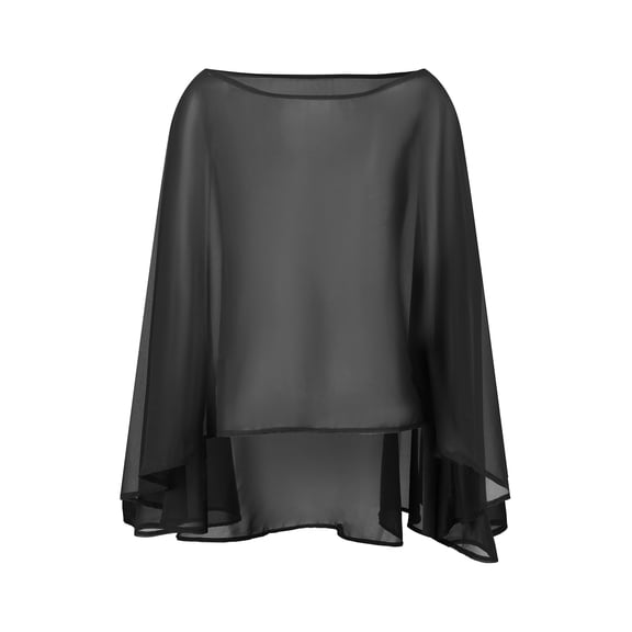 Lightweight See Through Shawl Shrug Top for Women Y2k Sheer Poncho Shrug Bolero Asymmetrical Off Shoulder Mesh Summer Beach Cover Ups