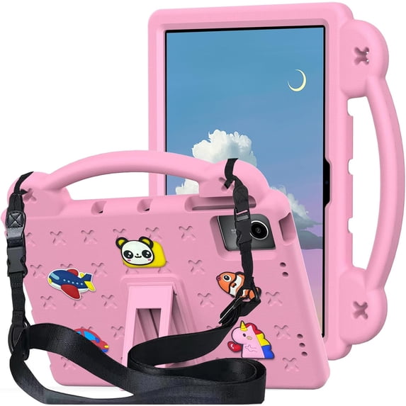Lightweight Shockproof EVA Kids Case with Handle, Stand and Shoulder Strap for Lenovo Idea Tab 11" 2025 / K11 Gen 2 (TB336ZU / TB336FU),Pink