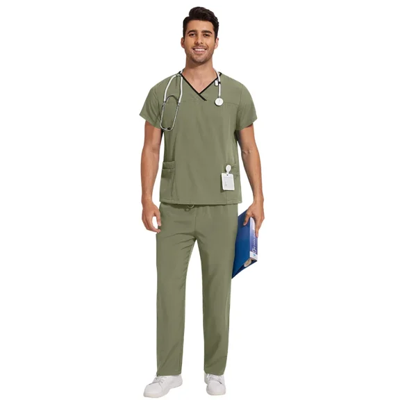Lightweight Short Sleeve Surgical Scrub Top Breathable Doctor Uniform for Operating Room Hospital Clinic Healthcare Workwear