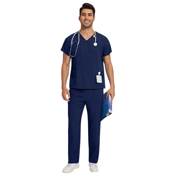 Lightweight Short Sleeve Surgical Scrub Top Breathable Doctor Uniform for Operating Room Hospital Clinic Healthcare Workwear