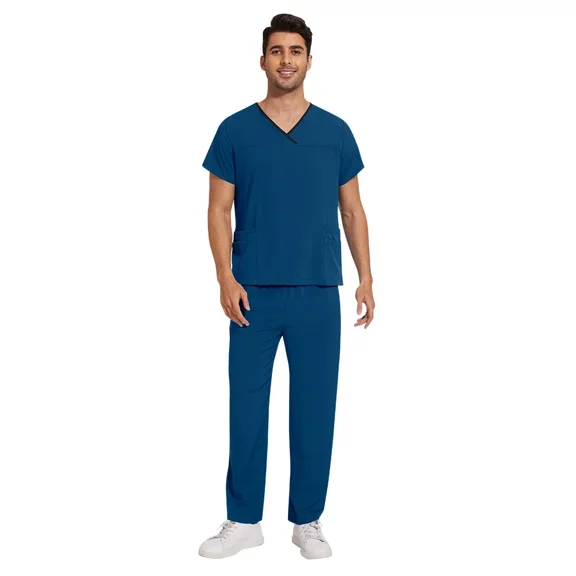 Lightweight Short Sleeve Surgical Scrub Top Breathable Doctor Uniform for Operating Room Hospital Clinic Healthcare Workwear