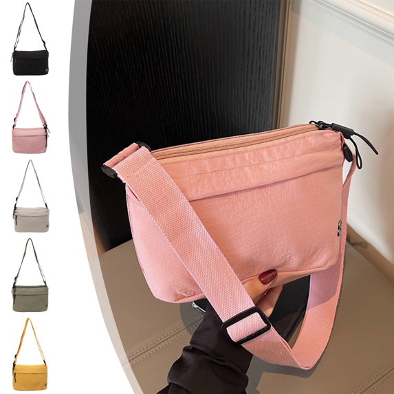 Lightweight Shoulder Bag | Fashionable Small Crossbody Messenger Purse | Waterproof Cloth | Versatile Solid Colors | Compact Organizer | 9x5x2 in | 1 Pc | Travel Tote