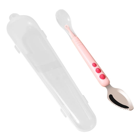 Lightweight Silicone Puree Scraping Spoon, Stainless Steel Core, Fruit Scraper, Easy Grip, Versatile For Baby Food, Yogurt, And Oatmeal, 20.5cm Length