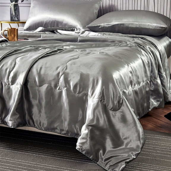 Lightweight Silk Cooling Blanket, Silk Cooling Sheets Queen, Washed Silk Ice Silk Conditioning Quilt Summer Cool Quilt, Core Solid Color Summer Thin Quilt, Cooling Blanket For Hot Sleepers