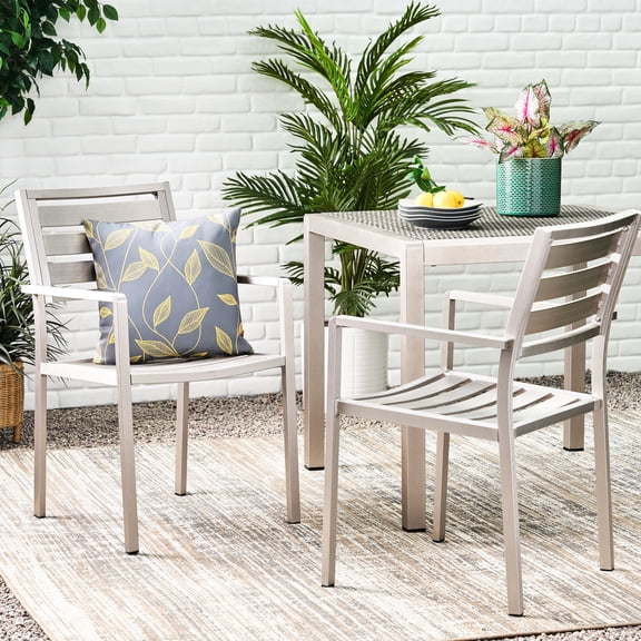 Lightweight Silver Aluminum - Evenly Spaced Slats - Outdoor Entertaining - Comfortable and Simple