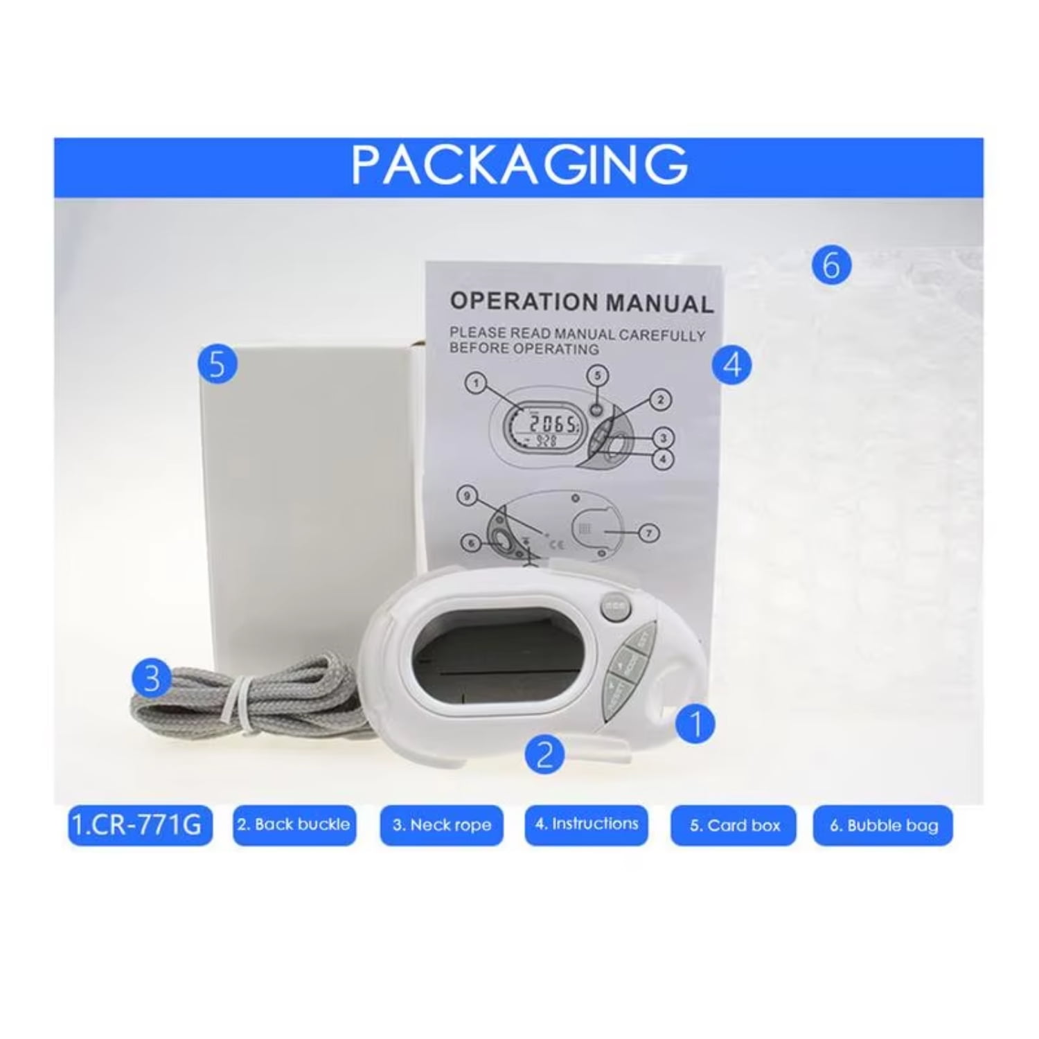 Lightweight Simple Step Counter with Digital Display for Walking Step Tracker for Men Women