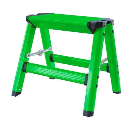 Lightweight Single Step Aluminum Step Stool Neon Green