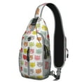 thumbnail image 1 of Lightweight Sling Backpack with Cat Lover Gift Design, Crossbody Daypack with Adorable Paw Pattern, Funny Cat Print for Pet Lovers, Anti-theft Travel Bag, Gym, Outdoor, Daily Use, 1 of 4