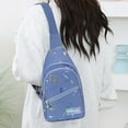 thumbnail image 1 of Lightweight Sling Bag for Women,Fashionable Small Sling Backpack with 3 Zippers Pockets,Crossbody Sling Bag for Women,Breathable and Convenient,Easys to Carry,for Shopping, Traveling, Jogging, 1 of 6