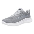 thumbnail image 1 of Lightweight Slip On Sneakers for Men Casual Breathable Lace Up Running Shoes Non Slip Work Shoes with Arch Support Gray 10, 1 of 7