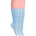 thumbnail image 1 of Lightweight Slouch Knee High Socks 3 Pairs Shoe Size 5-10 (Light Blue), 1 of 10