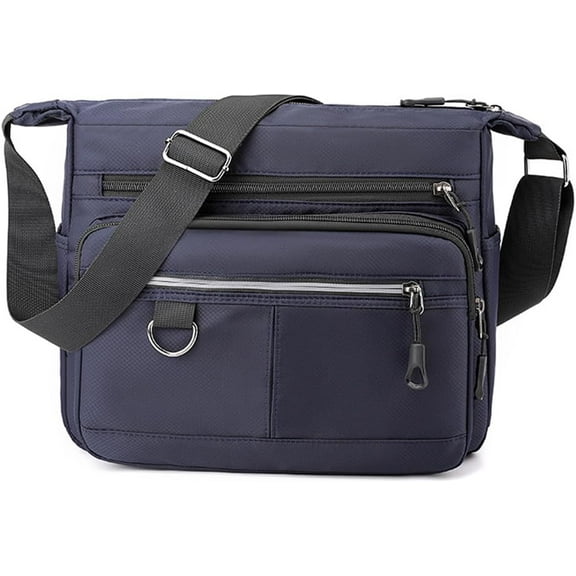 Lightweight Small Messenger Bag Black Canvas Crossbody Bag for Men Satchel Travel Shoulder Purse
