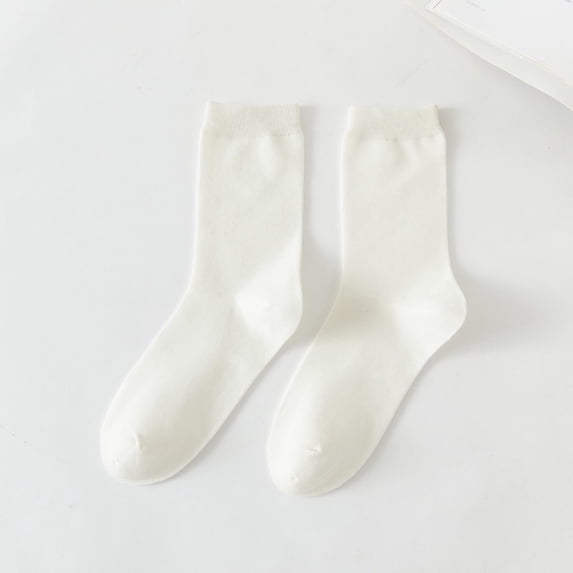 Lightweight Socks for Women, Womens Crew Socks Casual Socks Athletic Socks New Cotton Socks for Women Style B-49 White One Size