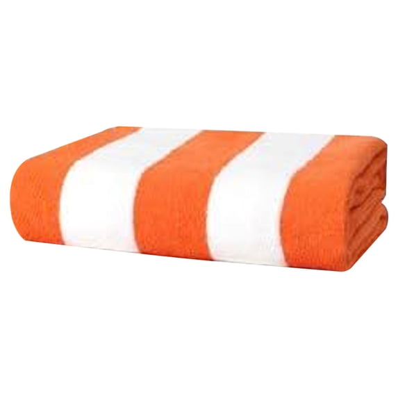 Lightweight Soft Beach Towel, 90x180cm Orange Stripe, Absorbent For Pool And Travel, Camping Blanket And Summer Essential