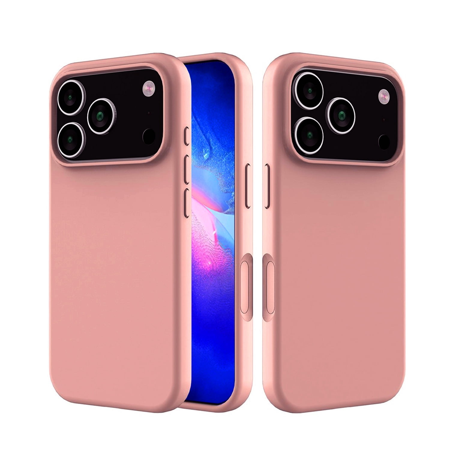 Lightweight Soft Silicone Bumper Case for iPhone 17 Pro Max - Pink