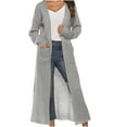 thumbnail image 1 of Lightweight Solid Cardigans for Women Casual Oversized Long Sleeve Cardigan Open Front Ribbed Knit Ankle Length Sweaters with Pockets, 1 of 5