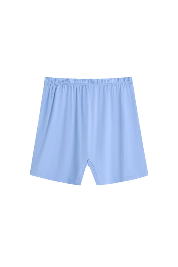 Lightweight Solid Color Boxers Men's Casual Breathable Loungewear Sleep Bottoms Light Blue 3XL
