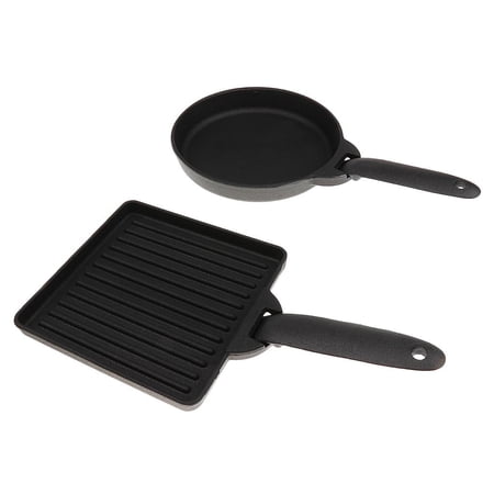 Lightweight Square & Round Cast Iron Skillet/ Fry with Storage