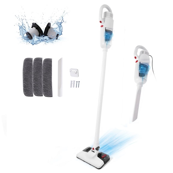 Lightweight Stick Vacuum Cleaner, Unique Vacuum and Mop Combo, 3 Dust Filters/Microfiber Pads,Corded Stick Vacuums & Electric Brooms, 400W 12Kpa Suction for Kitchen, Bedroom, Living Room