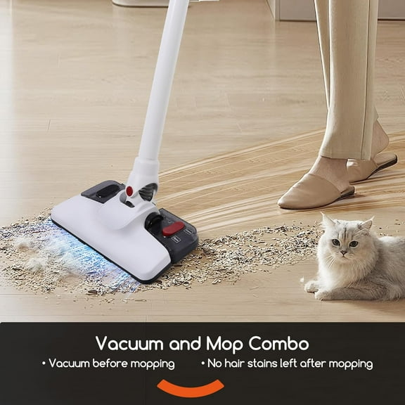 Lightweight Stick Vacuum Cleaner, Vacuum and Mop Combo - 3 Dust Filters/Microfiber Pads,Corded Stick Vacuums & Electric Brooms - 400W 12Kpa Suction for Kitchen, Bedroom, Living Room