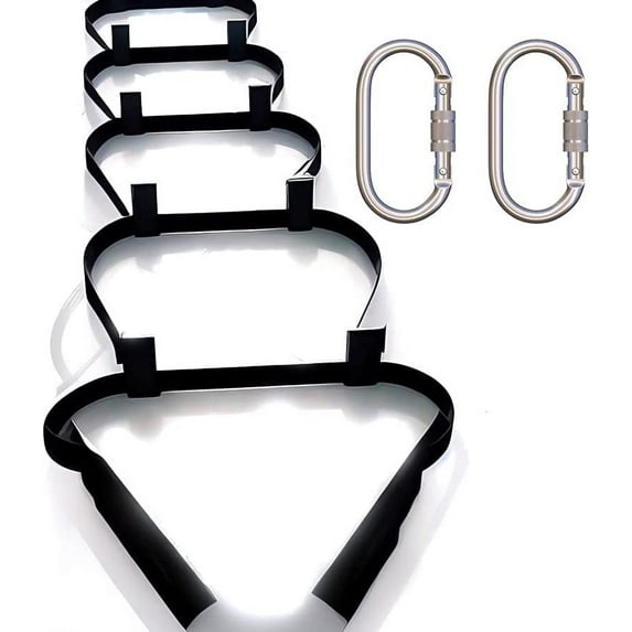 Lightweight Strap Ladder with Hooks & Carabiners 13ft (4m) | Rescue Ladder | Retractable Ladder