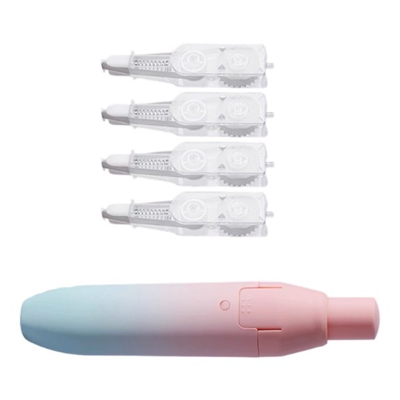 Lightweight Strong Correction Tape Pen with 4 Interchangeable Refills in Shimmering Colors