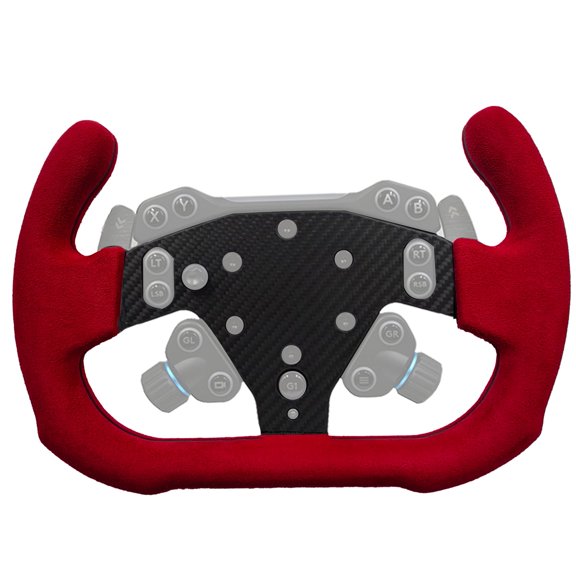 Lightweight Suede Steering Wheel For Logitech G RS50 System or Pro SIM;Supper lightweight Real Carbon Fiber Compatible with Logitech G RS Racing Wheel,12 Inch Squar Style,Red2