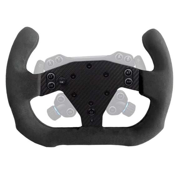Lightweight Suede Steering Wheel For Logitech G RS50 System or Pro SIM;Supper lightweight Real Carbon Fiber Compatible with Logitech G RS Racing Wheel,12 Inch Squar Style,Black2