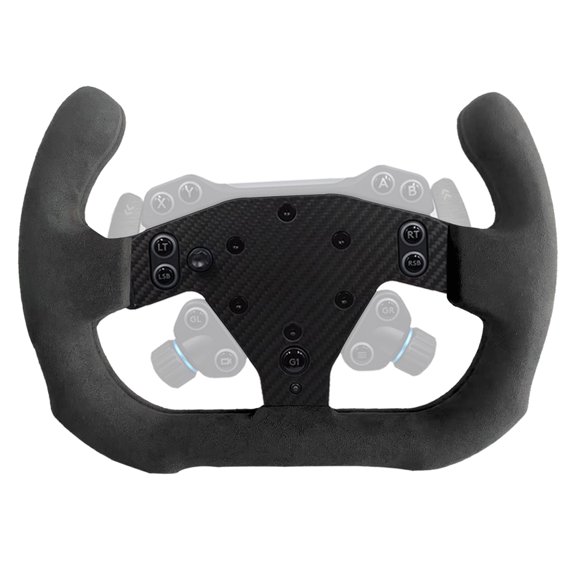 Lightweight Suede Steering Wheel For Logitech G RS50 System or Pro SIM;Supper lightweight Real Carbon Fiber Compatible with Logitech G RS Racing Wheel,12 Inch Squar Style,Black2