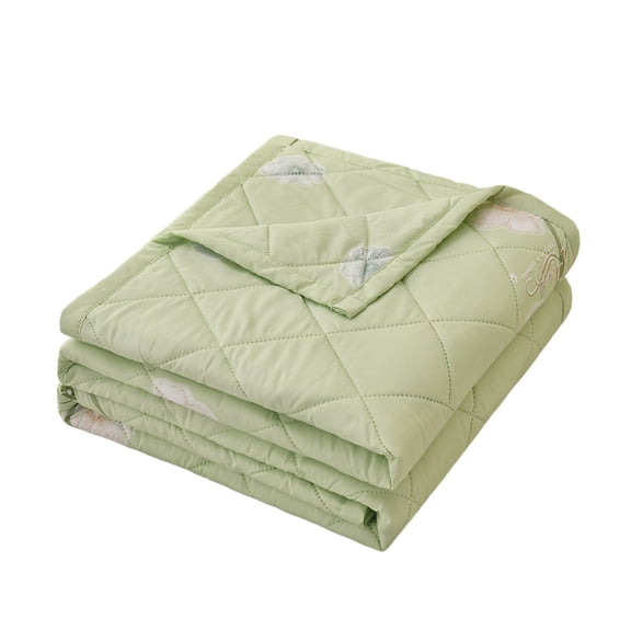 Lightweight Summer Air Conditioning Quilt With Velvet Embossed Pattern 59.06 X 78.74 Inches Polyester Green