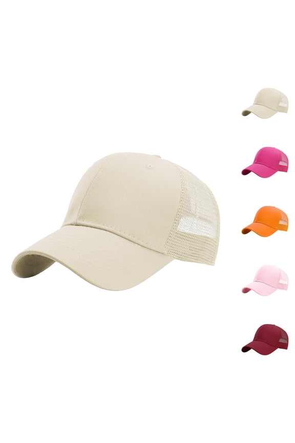 Lightweight Summer Baseball Cap Adjustable Fit Trucker Hat Baseball Cap Structured Plain Design 6 Panel Adjustable Size