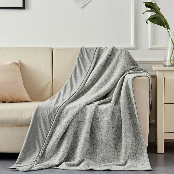 Lightweight Summer Cold Thin Blankets for Sleeping, Soft Blanket for Bed, Throw Size, Gray
