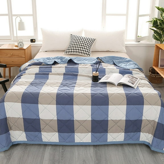 Lightweight Summer Cooling Comforter for Hot Sleepers, Breathable Cotton Blend Blanket for All Seasons, Easy Wash, 150x200cm