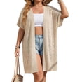 thumbnail image 1 of Lightweight Summer Crochet Cardigan for Women Short Sleeve Open Front Kimono Beach Cover Ups, 1 of 8