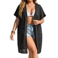 thumbnail image 1 of Lightweight Summer Crochet Cardigan for Women Short Sleeve Open Front Kimono Beach Cover Ups, 1 of 9